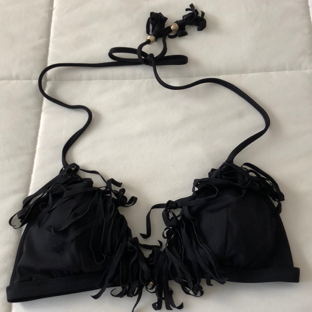 Victoria’s Secret Fringe Bikini Top Black